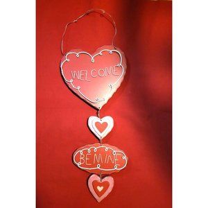 Welcome Be Mine Valentines Proposal Love Wood Sign